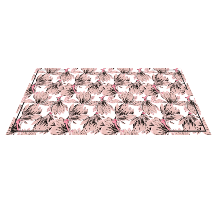 Blush Blossom Motif flower vinyl rug - TenStickers