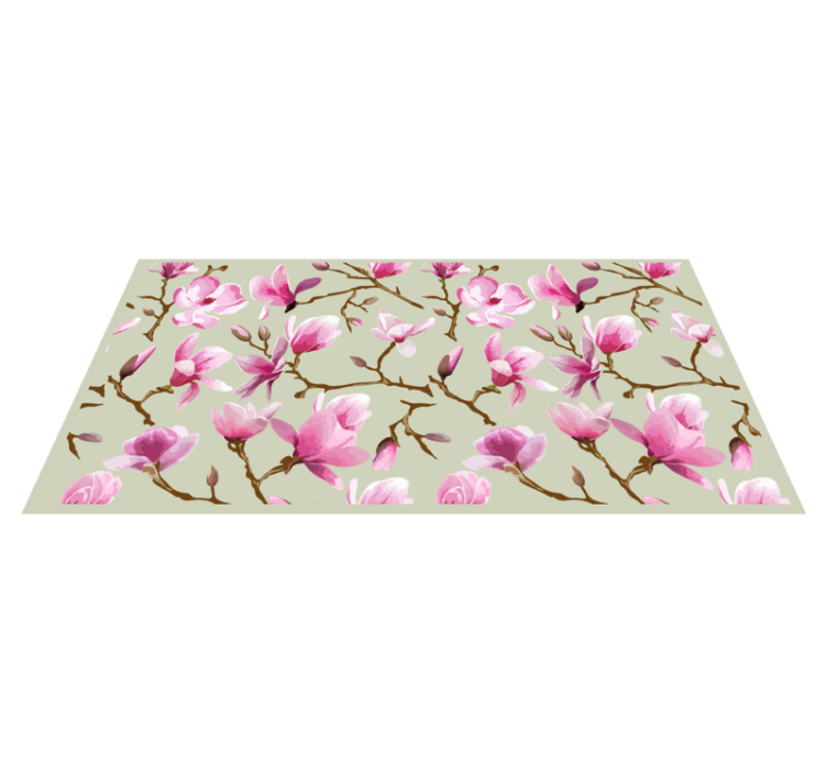 Pink Magnolia flower vinyl rug - TenStickers