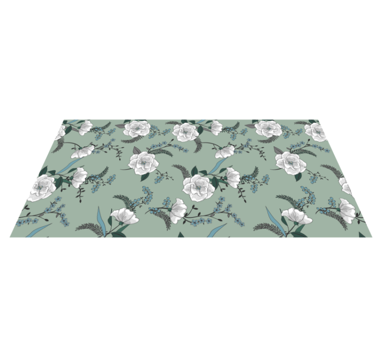 Botanical Concept flower vinyl rug - TenStickers