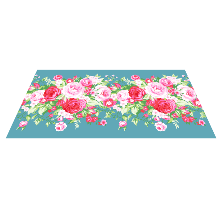 Floral Blossom Array flower vinyl rug - TenStickers
