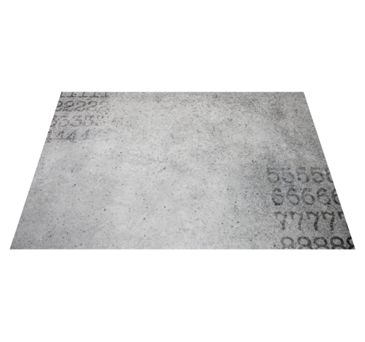 Industrial concrete with numbers modern rug - TenStickers