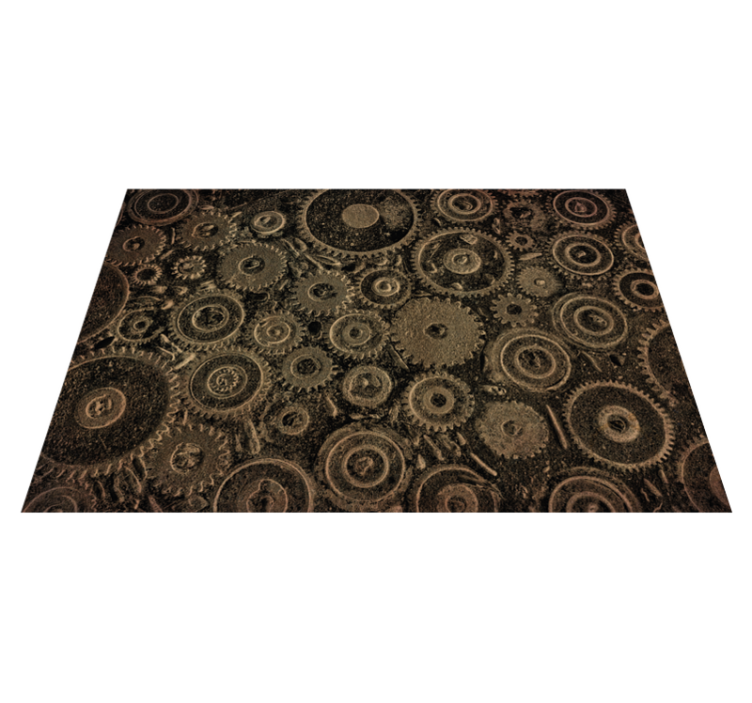 Industrial Gears Pattern vinyl rug - TenStickers