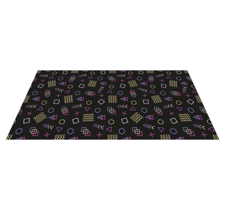Retro Geometric Shapes vintage vinyl rug - TenStickers