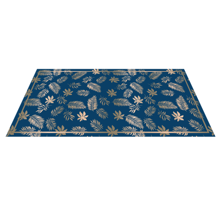 Tropical Leaf Pattern flower vinyl rug - TenStickers