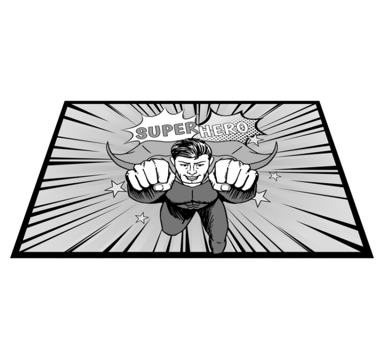 Dynamic Superhero Graphic playroom rug - TenStickers