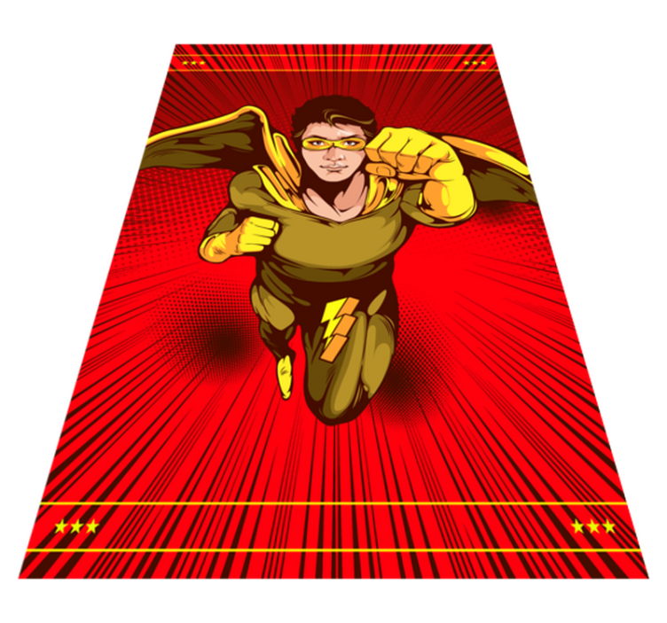 Superhero Action Pose vinyl rug - TenStickers