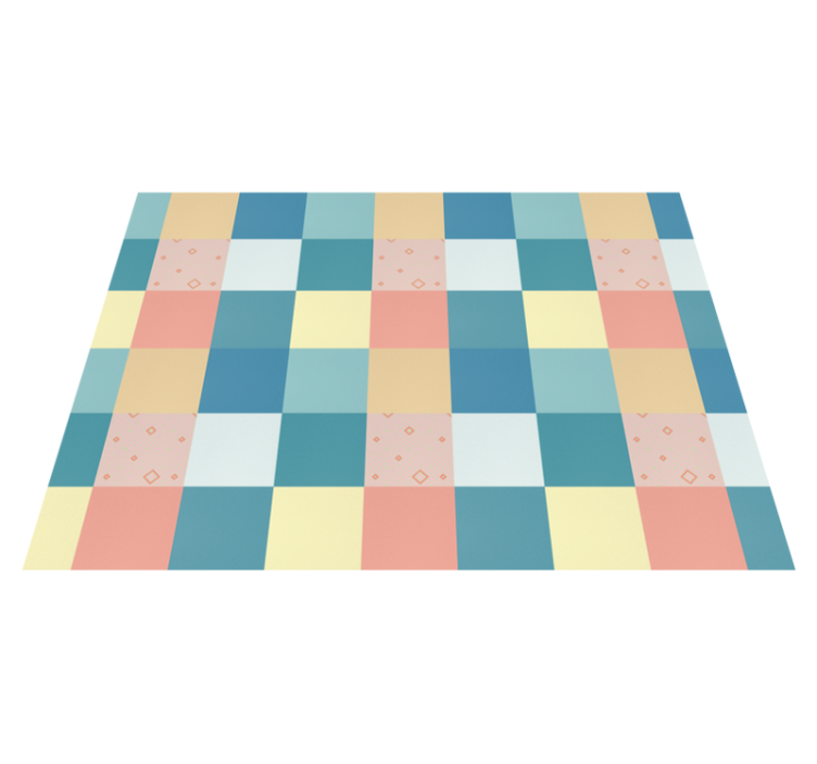 Geometric Pastel Checkerboard geometric rugs - TenStickers
