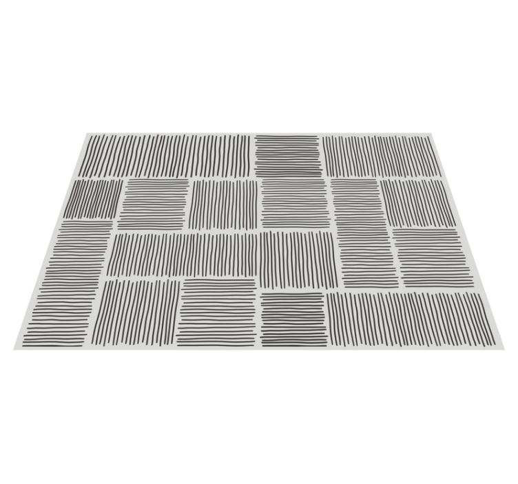 Lines black white Mid-Century style modern rug - TenStickers