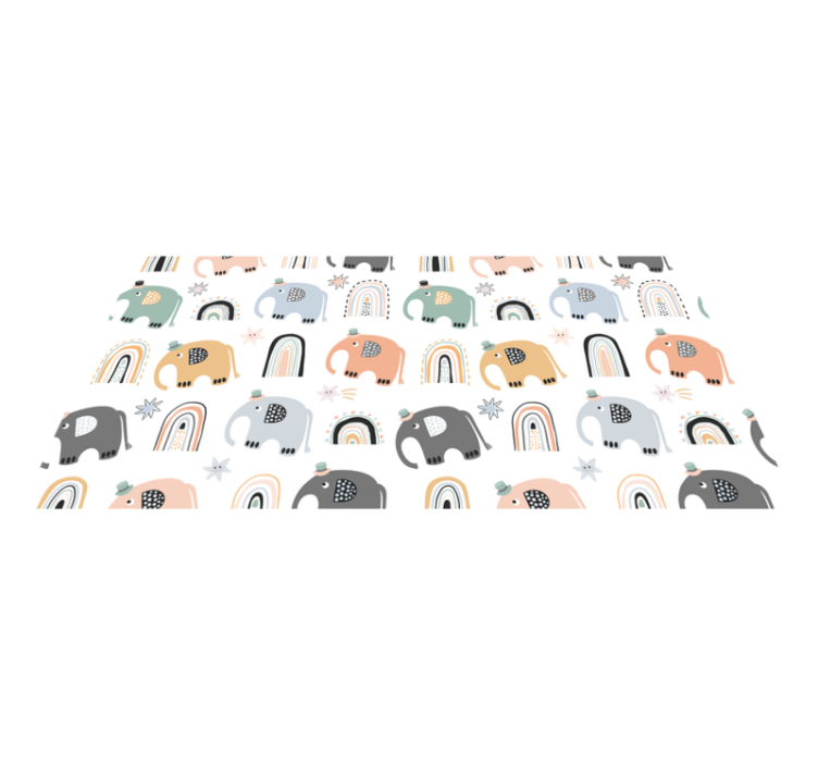 Charming Elephant Parade nursery rugs - TenStickers