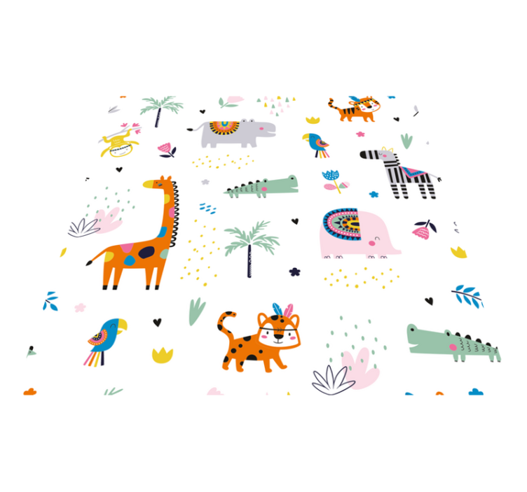 Cheerful Safari Theme nursery rugs - TenStickers