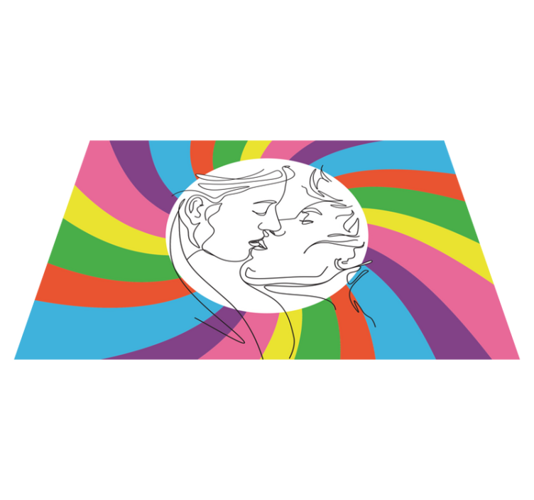 Colorful Kiss Silhouette kids rug - TenStickers