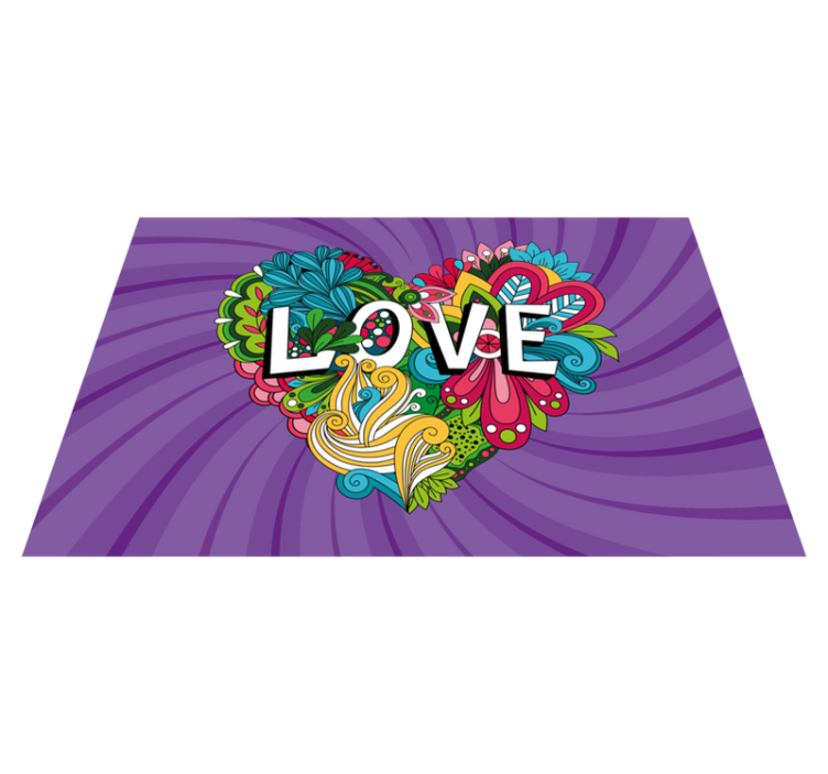 Colorful Love Illustration custom rug - TenStickers