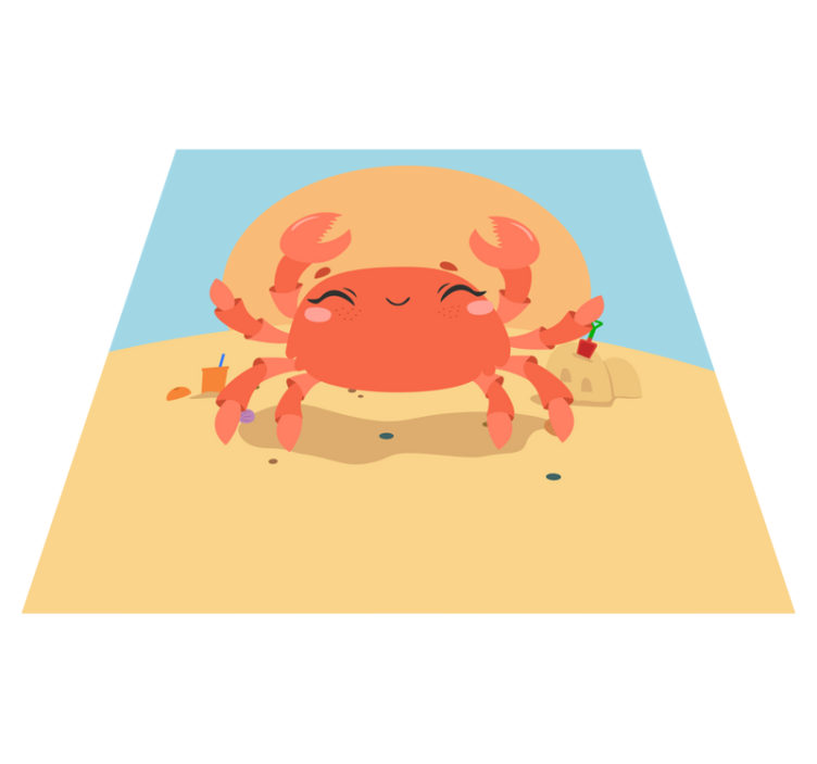 Cheerful Cartoon Crab playroom rug - TenStickers