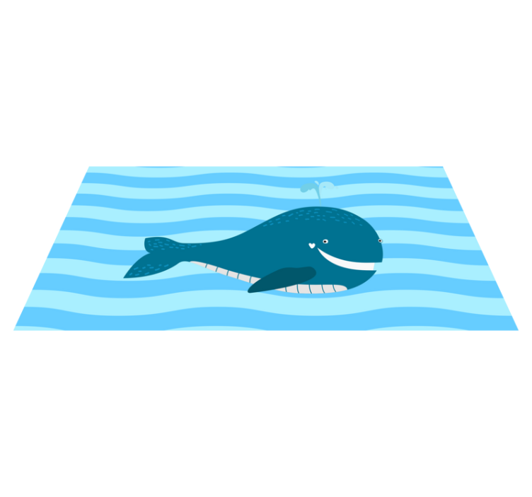 Smiling Whale Illustration playroom rug - TenStickers