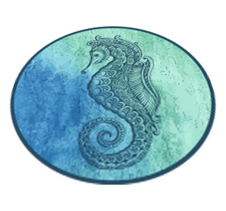 Seahorse Circular Pattern animal mat - TenStickers