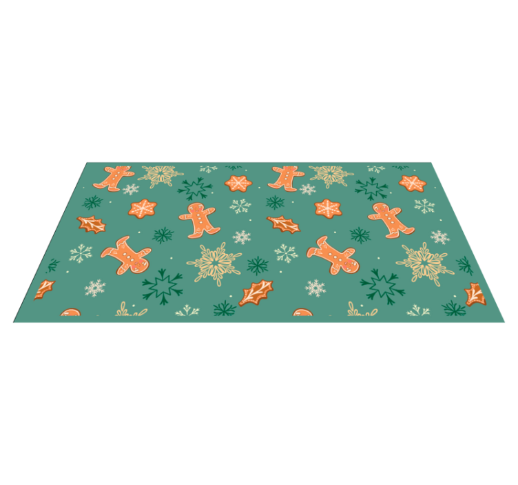 Festive Gingerbread Pattern Christmas rug - TenStickers
