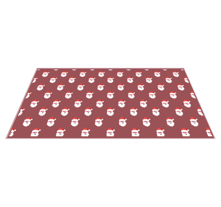 Santa Claus red pattern Christmas vinyl rug - TenStickers