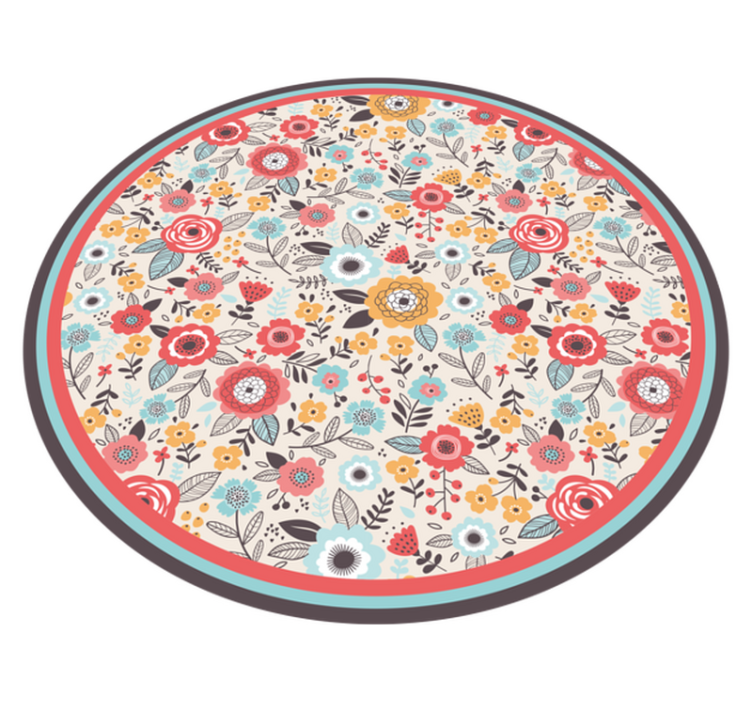 Floral Circular Design carpet roses - TenStickers