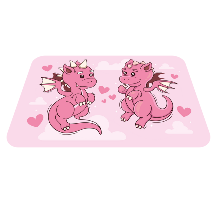 Pink dragons baby play mat - TenStickers