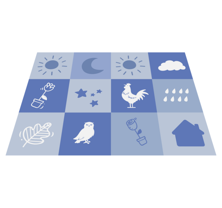 Nursery Checkerboard playroom rug - TenStickers