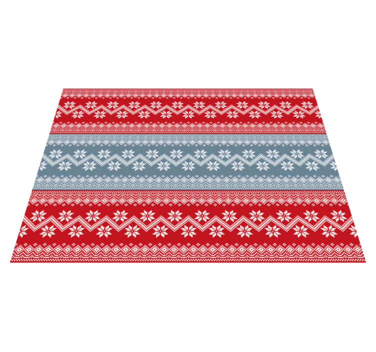 Festive Nordic Pattern Christmas rug - TenStickers