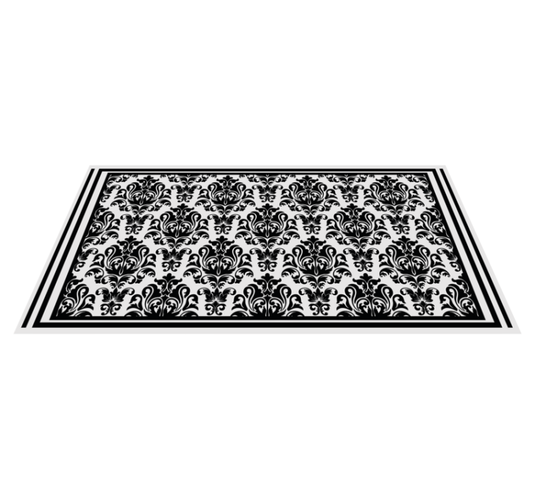 Hollywood-regency classical black pattern vintage vinyl rug - TenStickers