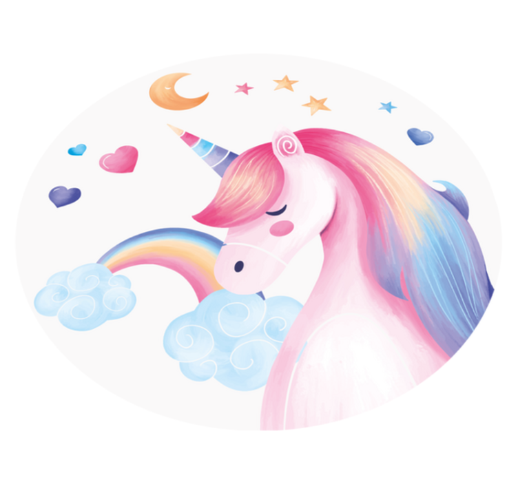 Rainbow unicorn animal pvc rug - TenStickers