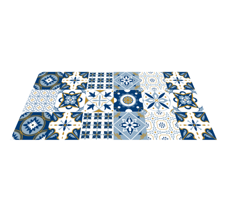 Azulejo Pattern tile vinyl rug - TenStickers