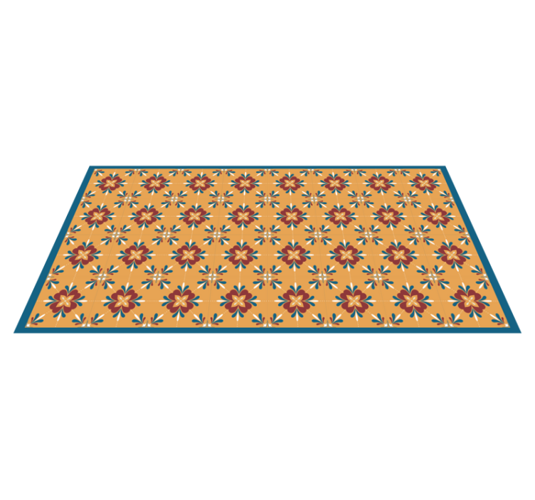 Floral Mosaic Harmony tile vinyl rug - TenStickers