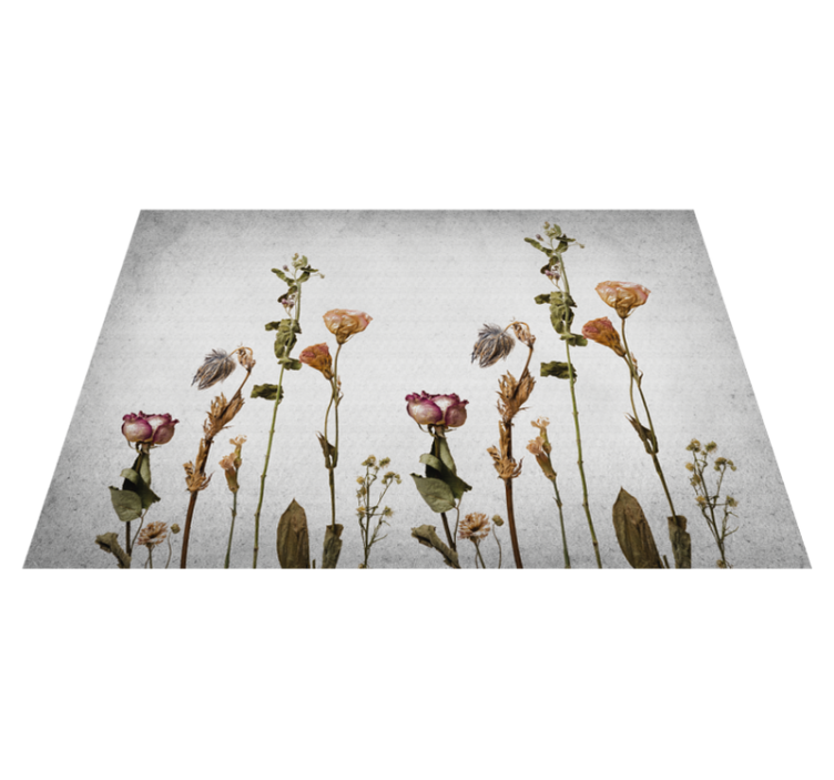 Botanical Imagery flower vinyl rug - TenStickers