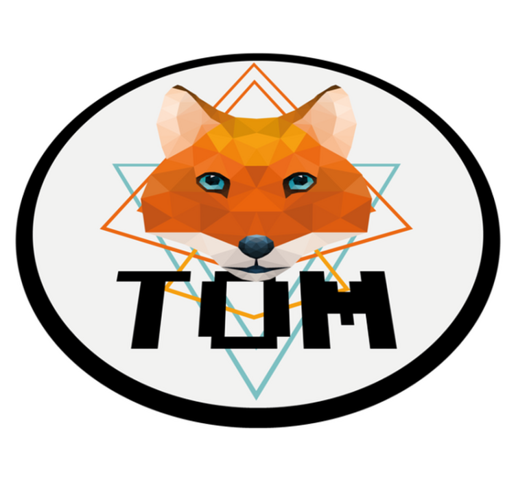 Geometric Fox Circle custom vinyl rug - TenStickers