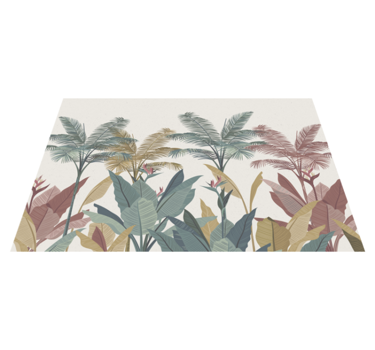 Tropical Plant Palette nature vinyl rug - TenStickers