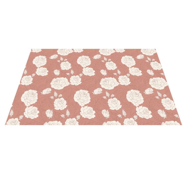 Rose Pattern Overlay flower vinyl rug - TenStickers