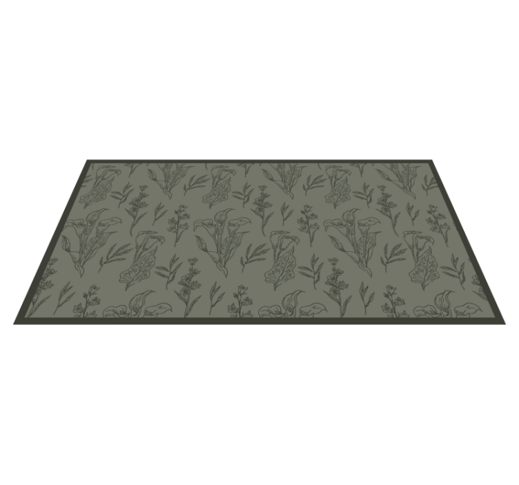 Botanical Illustrations flower vinyl rug - TenStickers