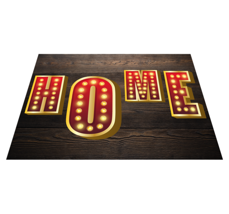 "Home" neon text custom rug - TenStickers