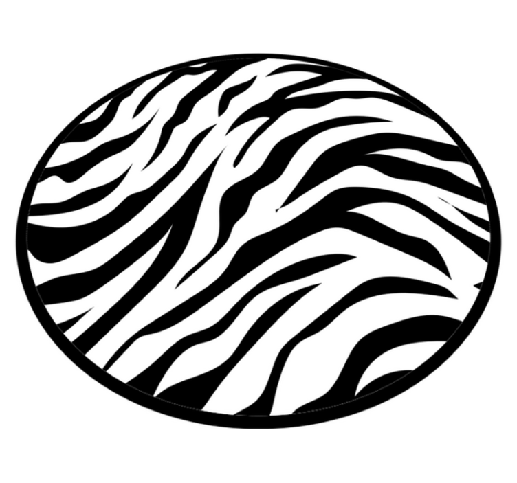 Zebra Stripe Circular Design animal print rug - TenStickers