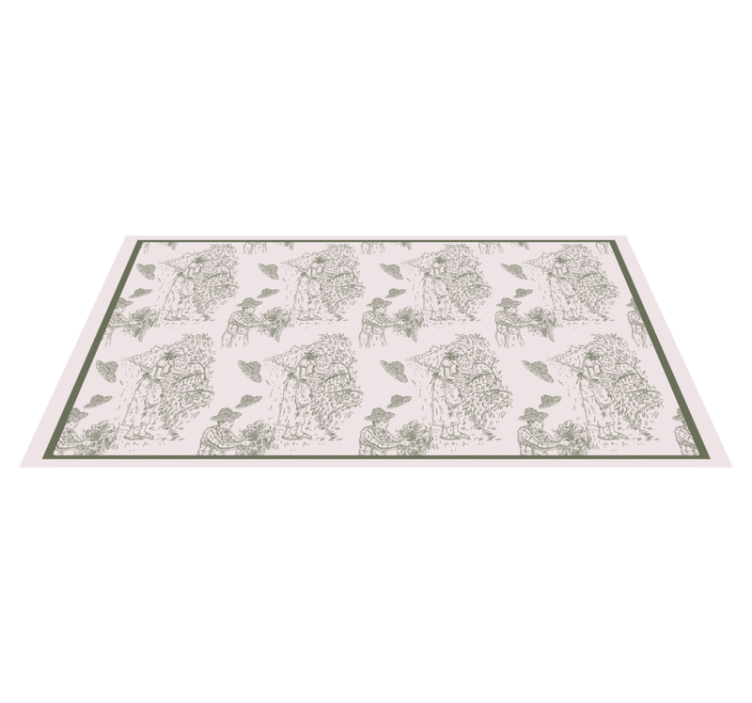 Monochrome Jungle Sketch vintage rug - TenStickers