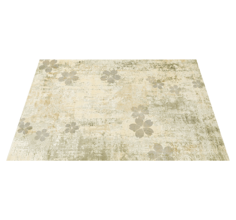 Subtle floral elegance living room vinyl rug - TenStickers