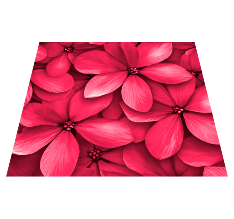 Red Digital Flowers hallway runner - TenStickers