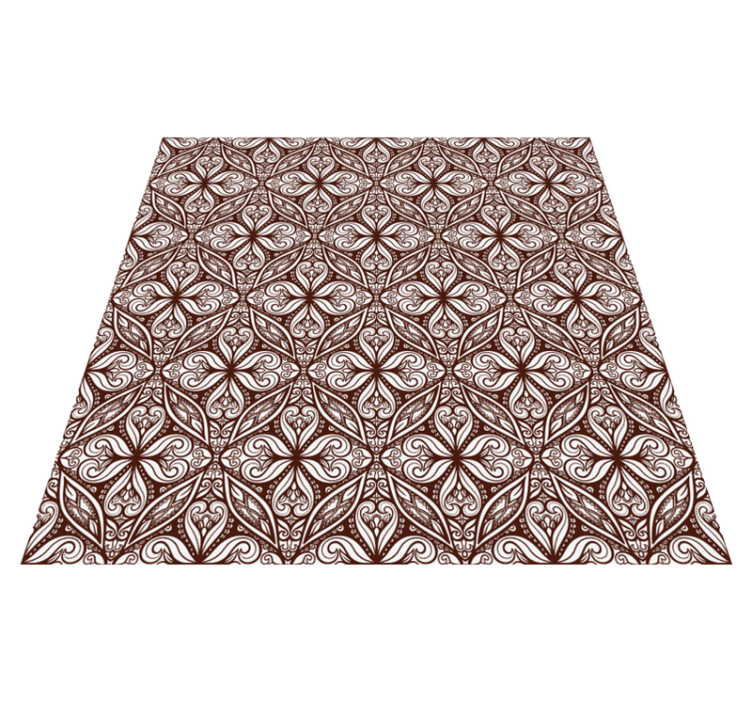 brown floral pattern vintage rug - TenStickers