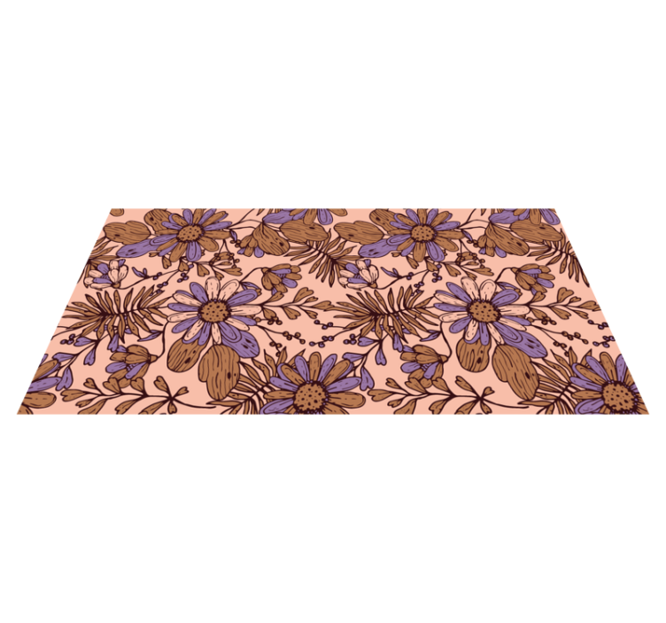 Botanical Floral Pattern flower vinyl rug - TenStickers