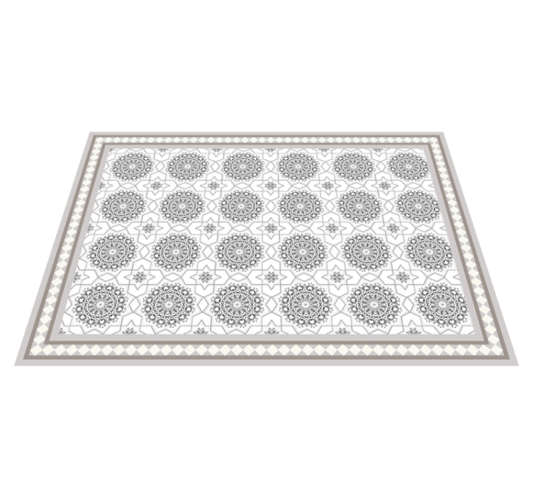 Moroccan light grey design dining room rug - TenStickers