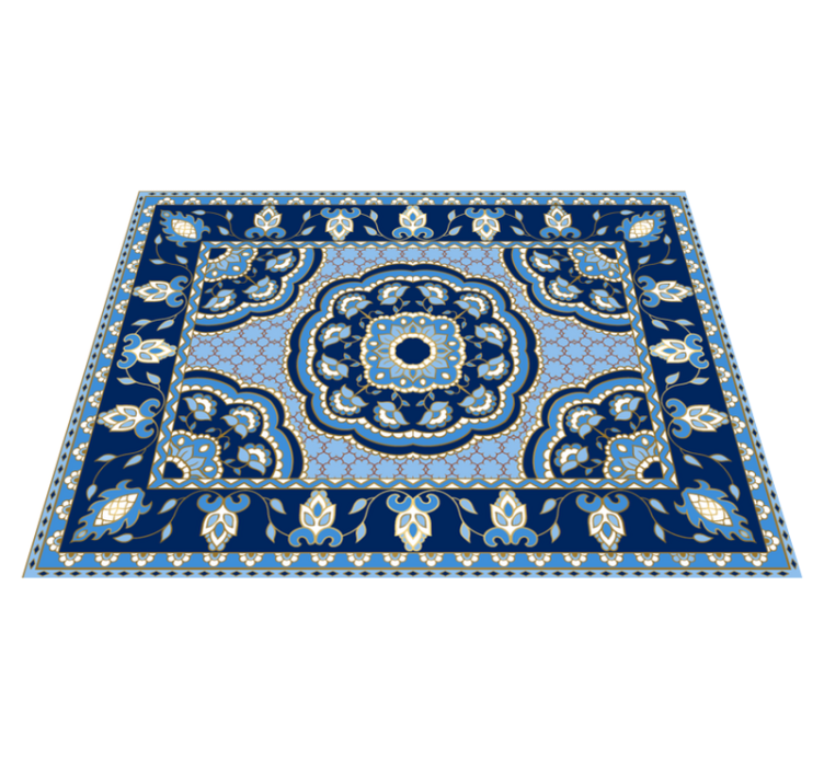 Oriental blue design dining room rug - TenStickers