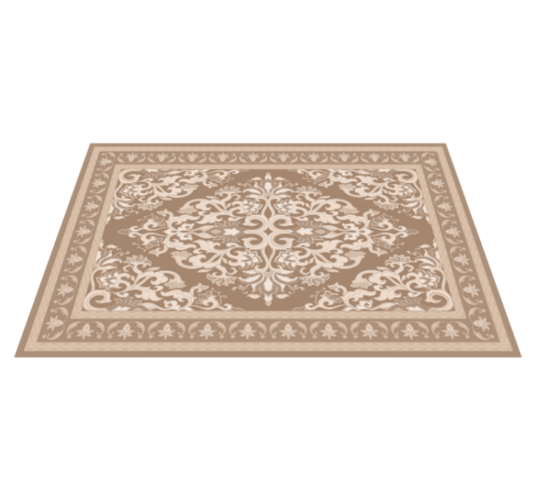 Oriental design beige vinyl rug - TenStickers