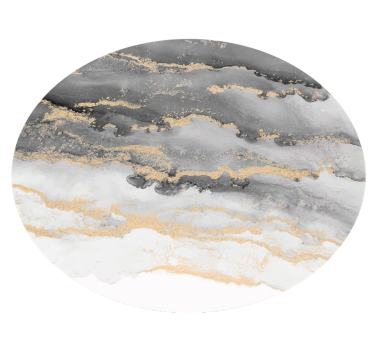 Grey with golden details marble vinyl rug - TenStickers