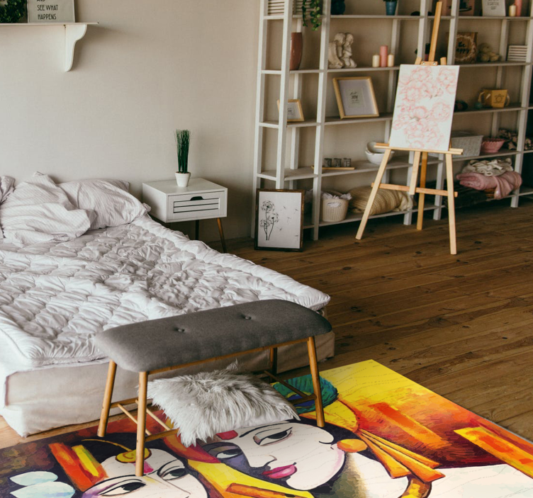 Cultural Essence living room vinyl rug - TenStickers