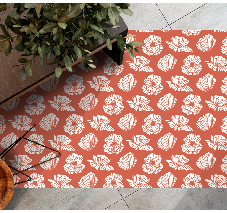 Collage of poppy flowers floral rug - TenStickers