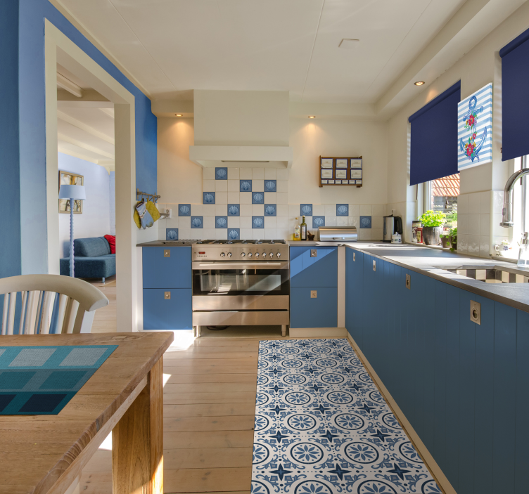 Barcelona Navy Vinyl tile carpet - TenStickers