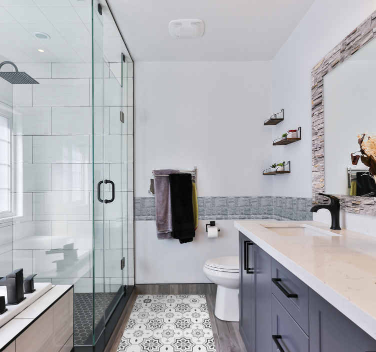 Gray pantone tile vinyl carpet - TenStickers