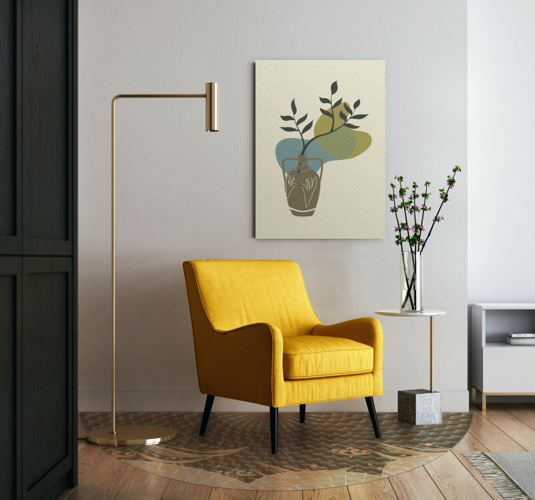 Japandi textured style living room vinyl rug - TenStickers